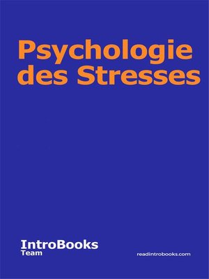 cover image of Psychologie des Stresses